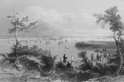 Widok Nowego Jorku, z Weehawken (grawerunek) autorstwa William Henry Bartlett
