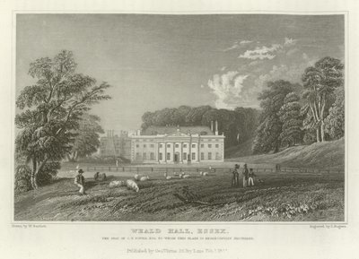 Weald Hall, Essex, siedziba CT Tower, Esquire autorstwa William Henry Bartlett