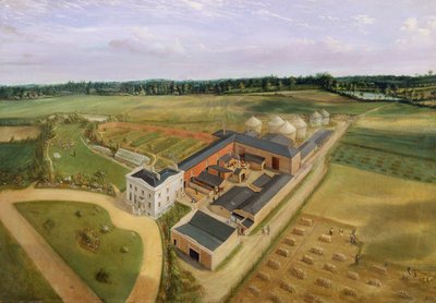 Tiptree Hall and Farm, Essex, ok. 1850-60 autorstwa William Henry Browne