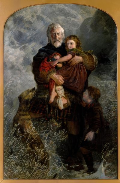 Masakra w Glencoe, uchodźcy / obraz v. WH Fisk autorstwa William Henry Fisk