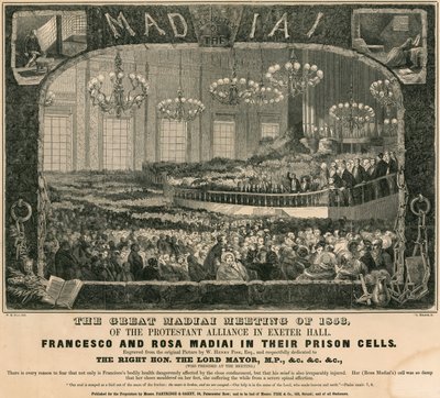 Wielkie spotkanie Madiai w 1853 roku Sojuszu Protestanckiego w Exeter Hall w Londynie autorstwa William Henry Fisk