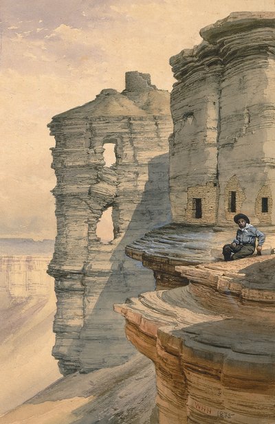 Domy na klifie nad Rio Mancos, Kolorado autorstwa William Henry Holmes