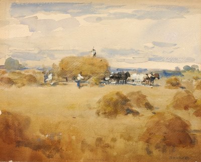 Scena sianokosów, b.d. autorstwa William Henry Holmes