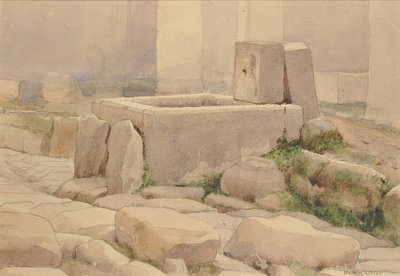 Pompejańska fontanna i koryto dla koni, 1880. autorstwa William Henry Holmes
