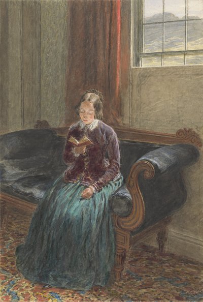 Lady Reading, zwana Mrs William Hunt, ok. 1835 (gwasz i toaleta na papierze grafitowym) autorstwa William Henry Hunt