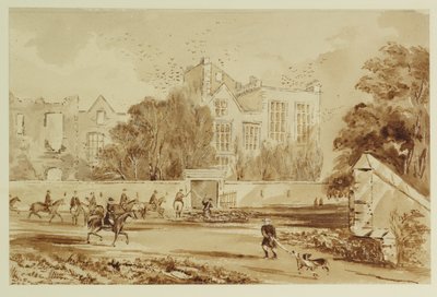 Hardwick Old Hall (akwarela na papierze) autorstwa William Henry Hunt