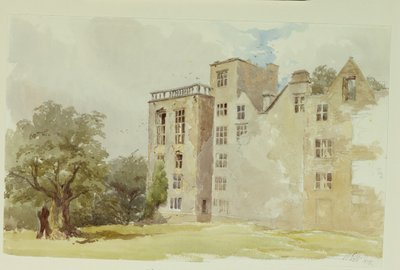 Hardwick Old Hall (akwarela na papierze) autorstwa William Henry Hunt
