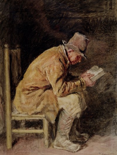 Studium czytania rodaka autorstwa William Henry Hunt