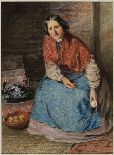 Kobieta obierająca jabłka (atrament i akwarela na papierze) autorstwa William Henry Hunt