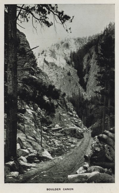 Kaniony Kolorado: Boulder Canon (zdjęcie czarno-białe) autorstwa William Henry Jackson