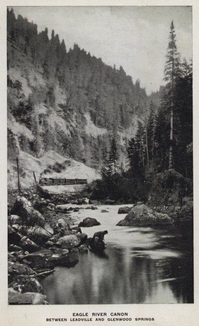 Kaniony Kolorado: kanon rzeki Eagle, między Leadville a Glenwood Springs (zdjęcie czarno-białe) autorstwa William Henry Jackson