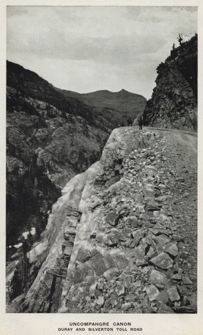 Kaniony Kolorado: Uncompahgre Canon, Ouray i Silverton Toll Road (zdjęcie czarno-białe) autorstwa William Henry Jackson