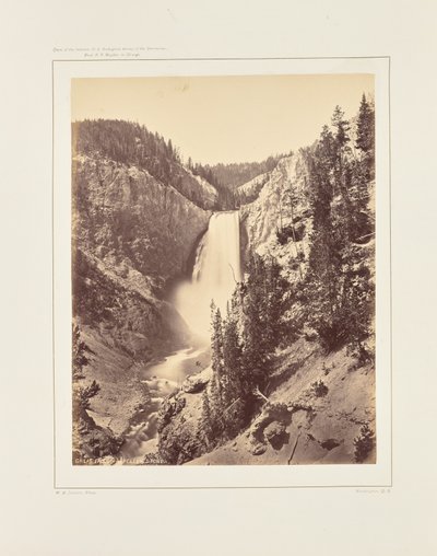 Dolne wodospady rzeki Yellowstone, widok z bliska autorstwa William Henry Jackson