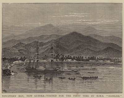 Discovery Bay, Nowa Gwinea, po raz pierwszy odwiedzona przez HMS Basilisk autorstwa William Henry James Boot