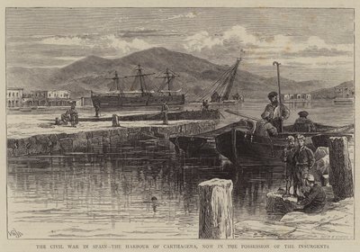 Wojna domowa w Hiszpanii, port w Kartagenie, obecnie w posiadaniu powstańców autorstwa William Henry James Boot