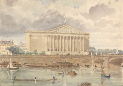 Izba Deputowanych i Pont Ludwik XVI, 30 lipca 1828, godzina 6 rano autorstwa William Henry Lake Price