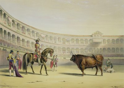 Picador rzuca wyzwanie bykowi, 1865 autorstwa William Henry Lake Price
