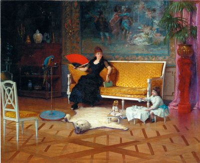 Czas na herbatę dla lalek, 1885 autorstwa William Henry Lippincott