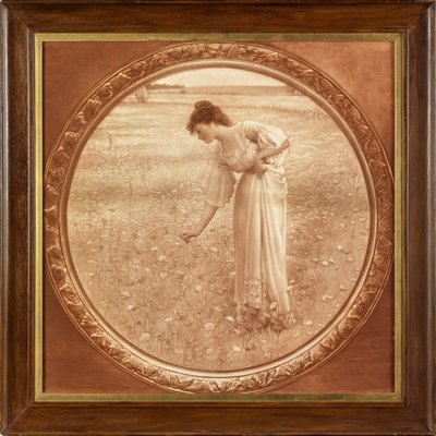 Kwiaty pola (reprodukcja fotograficzna wydrukowana w sepii) autorstwa William Henry Margetson