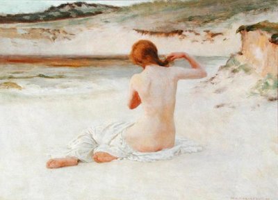 Akt na plaży autorstwa William Henry Margetson