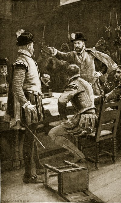 Regent Moray aresztuje swoich wrogów, 1569, ilustracja z „Hutchinson