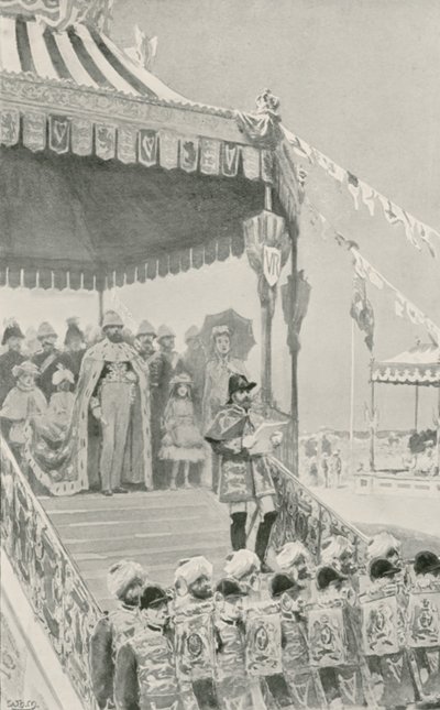 Królowa zostaje ogłoszona cesarzową Indii w Delhi autorstwa William Henry Margetson