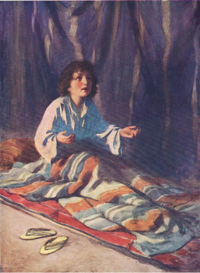Dziecko Samuel, z The Bible Picture Book wydanej przez Thomasa Nelsona, ok. 1950 autorstwa William Henry Margetson
