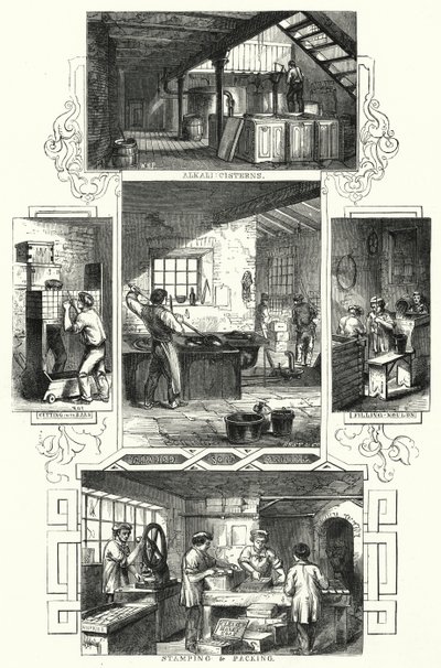 Produkcja mydła (grawerowanie) autorstwa William Henry Pike