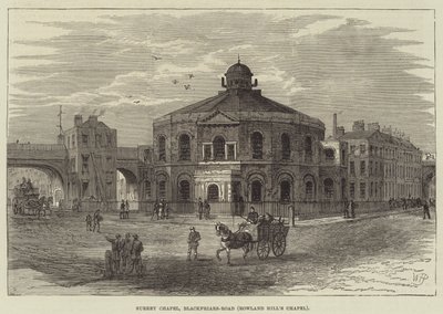 Surrey Chapel, Blackfriars-Road, kaplica Rowland Hill autorstwa William Henry Pike