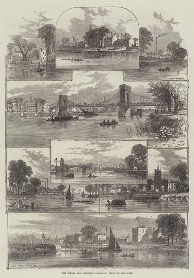 Oxford i Cambridge Boat-Race, Widoki na rzekę autorstwa William Henry Pike