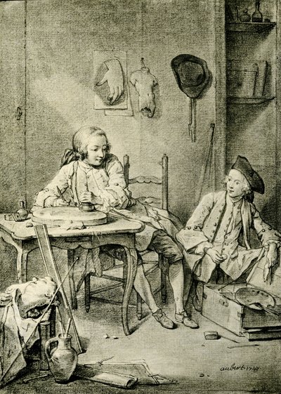 Dwóch chłopców-malarzy autorstwa William Henry Pike