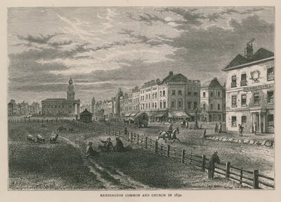 Kennington Common i Kościół w 1830 r. autorstwa William Henry Prior