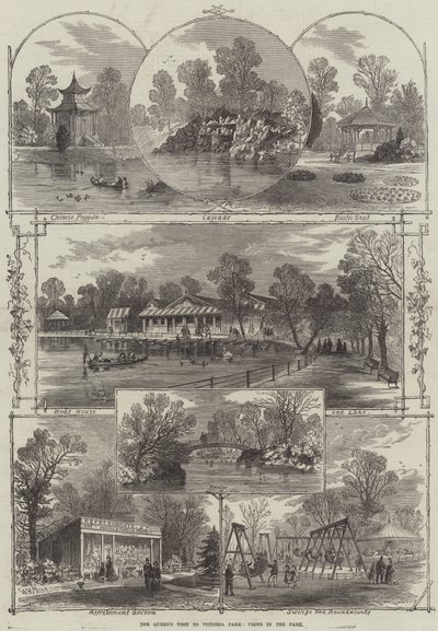 Wizyta królowej w Victoria Park, Widoki w parku autorstwa William Henry Prior
