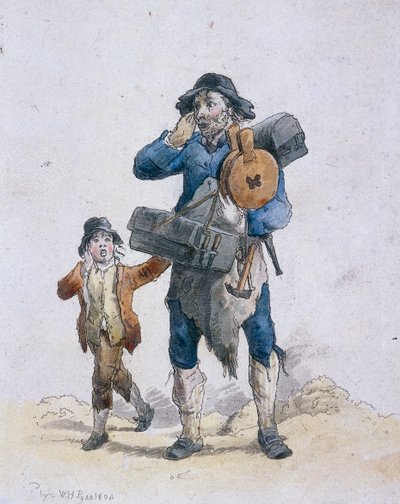 Druciarz i dziecko, Postacie Prowincjonalne, 1804 autorstwa William Henry Pyne