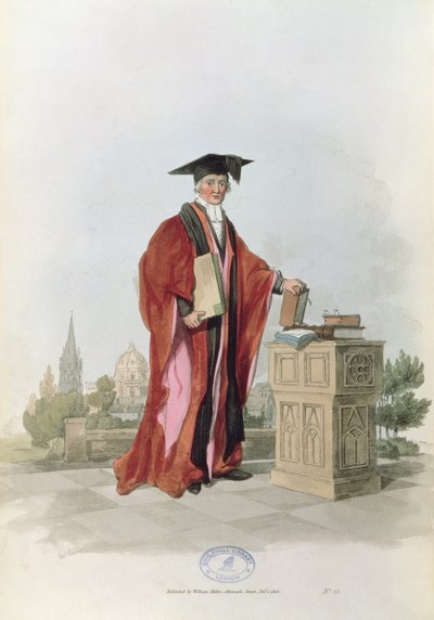 Doctor of Civil Law at Oxford University z "Costume of Great Britain", 1805 (druk) autorstwa William Henry Pyne