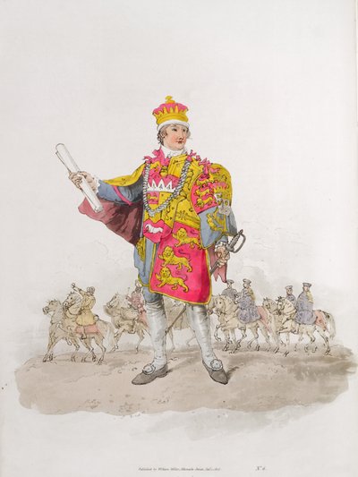 Herald, z „Kostium Wielkiej Brytanii”, wydanego przez Williama Millera, 1805 autorstwa William Henry Pyne