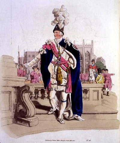 Knight of the Garter, z „Kostium Wielkiej Brytanii” wydanego przez Williama Millera autorstwa William Henry Pyne