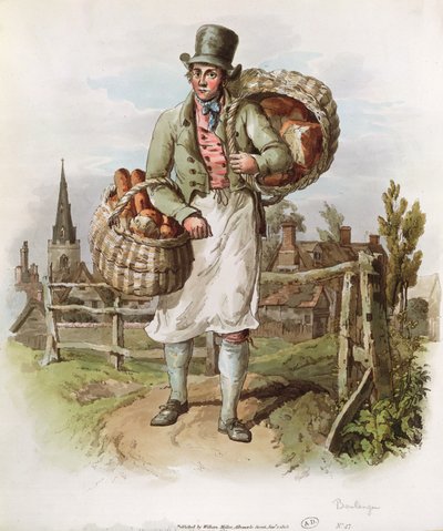 The Baker, ilustracja z "The Costume of Great Britain", wydana w latach 1804-08 przez Williama Millera, Londyn (akwatinta) autorstwa William Henry Pyne