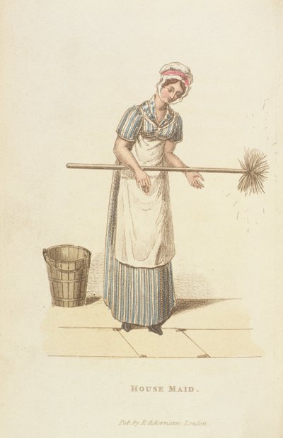 Pokojówka z „Świata w miniaturze”, 1827 (druk) autorstwa William Henry Pyne