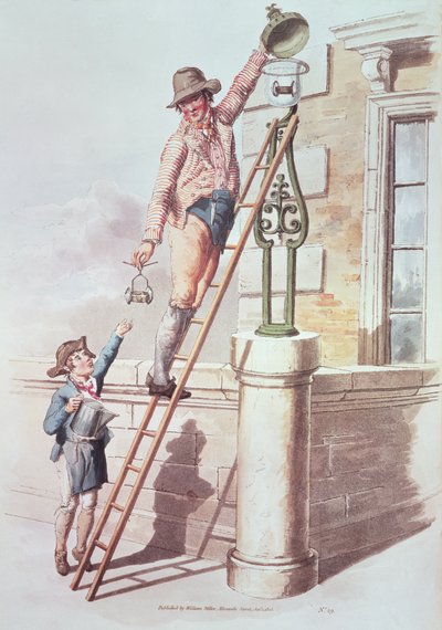 Latarnik z „Kostium Wielkiej Brytanii”, 1805 (druk) autorstwa William Henry Pyne