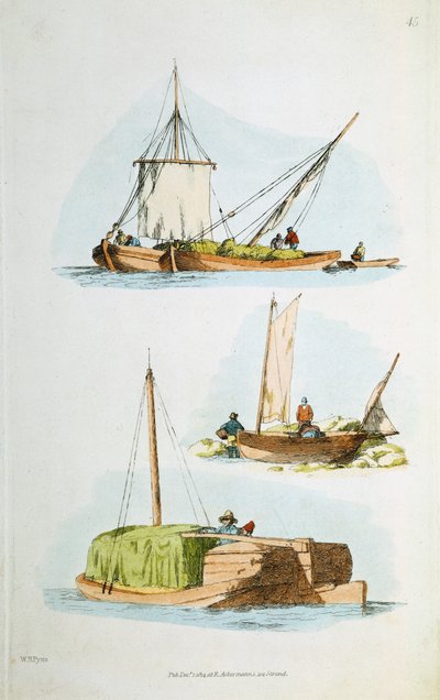 Tradycyjne łodzie Norfolk, 1814 autorstwa William Henry Pyne