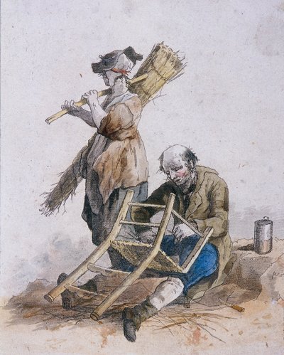 Dwóch naprawiaczy krzeseł, Postacie Prowincjonalne, 1804 autorstwa William Henry Pyne