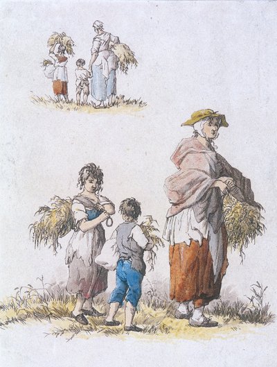 Pokłosie kobiet i dzieci, Postacie Prowincjonalne, 1802 autorstwa William Henry Pyne