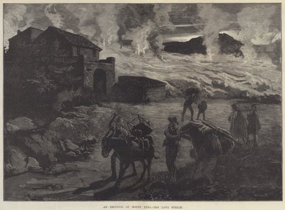 Erupcja Etny, potoku lawy autorstwa William Heysham Overend
