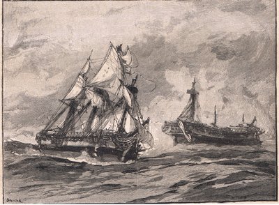 Aretuza i Belle Poule AD 1778 autorstwa William Heysham Overend
