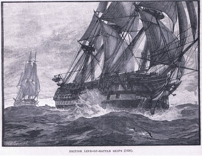 Brytyjska linia okrętów bojowych AD 1836 autorstwa William Heysham Overend
