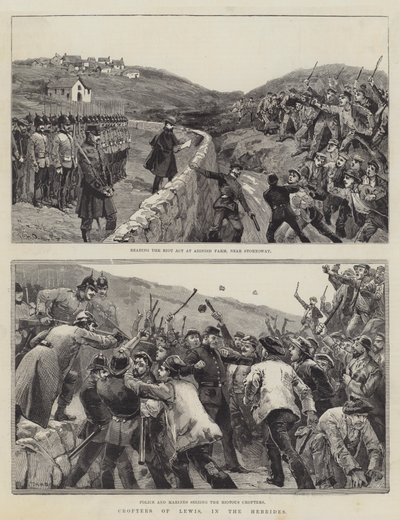 Crofters z Lewis na Hebrydach autorstwa William Heysham Overend