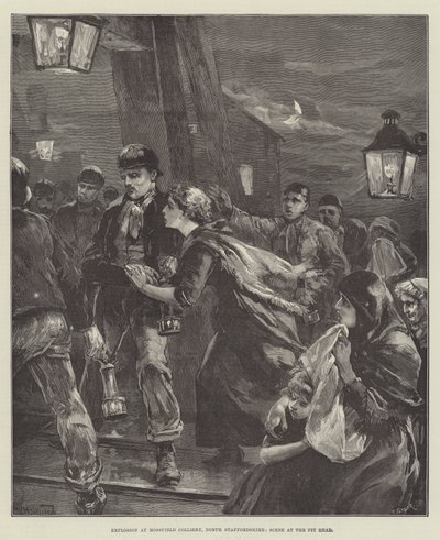 Eksplozja w Mossfield Colliery, North Staffordshire, scena na czele szybu autorstwa William Heysham Overend