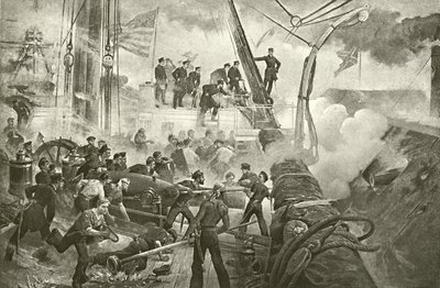 Farragut w Mobile Bay (wklęsłodruk) autorstwa William Heysham Overend