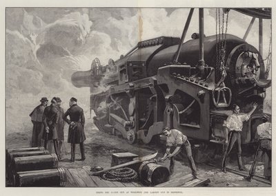 Strzelanie z 111-tonowego pistoletu w Woolwich autorstwa William Heysham Overend